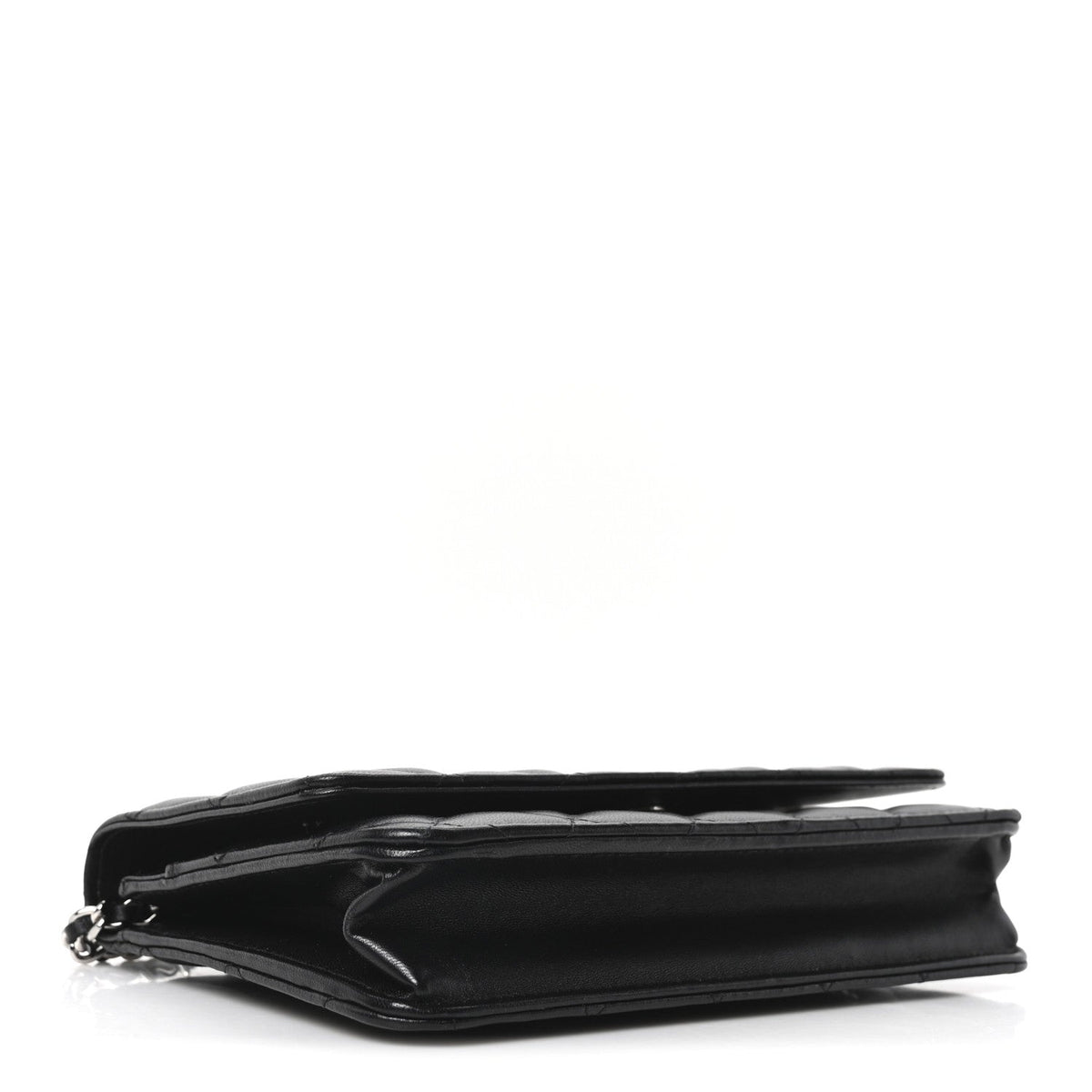 Lambskin Quilted Wallet On Chain WOC Black