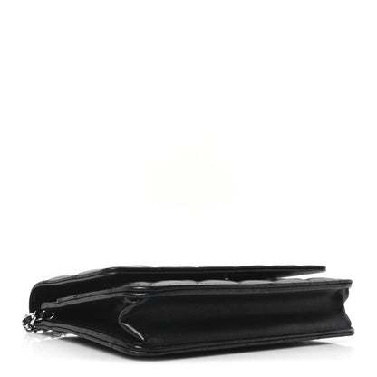 Lambskin Quilted Wallet On Chain WOC Black
