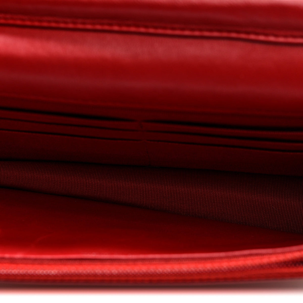 Lambskin Quilted Wallet On Chain WOC Red