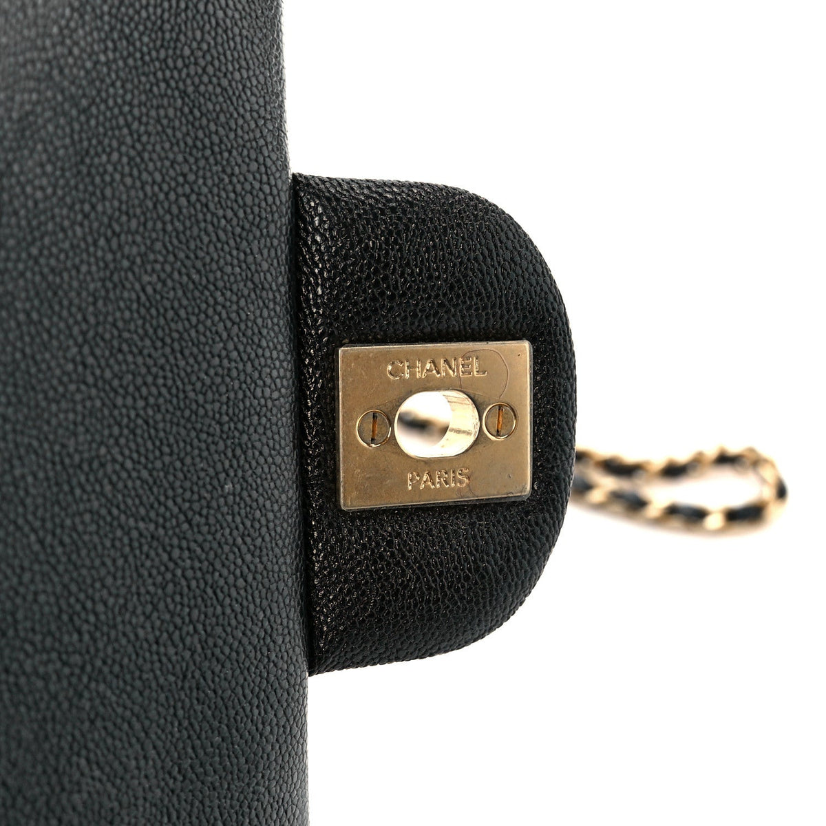 Caviar Quilted Mini Top Handle Rectangular Flap Black