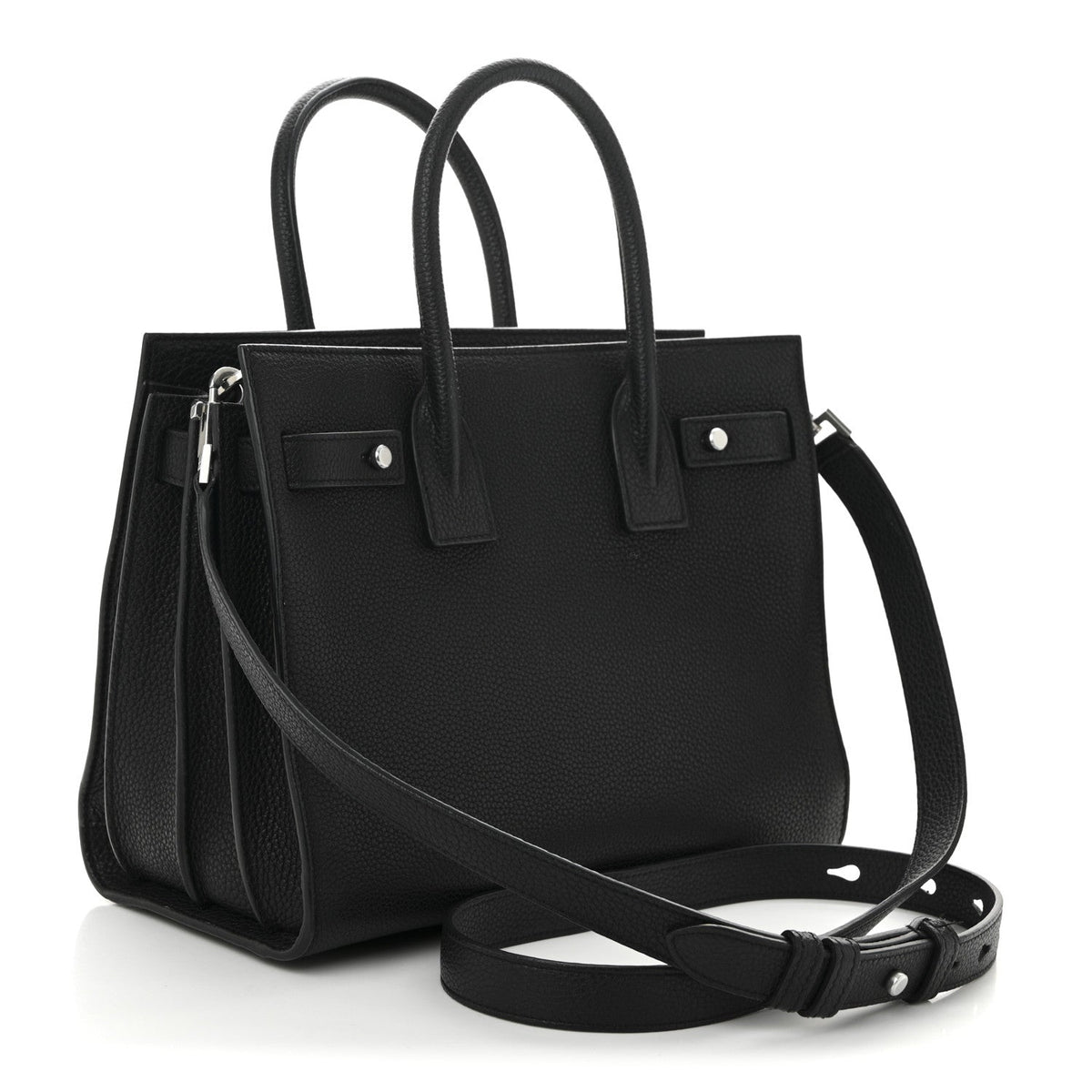 Grained Calfskin Baby Sac De Jour Souple Black