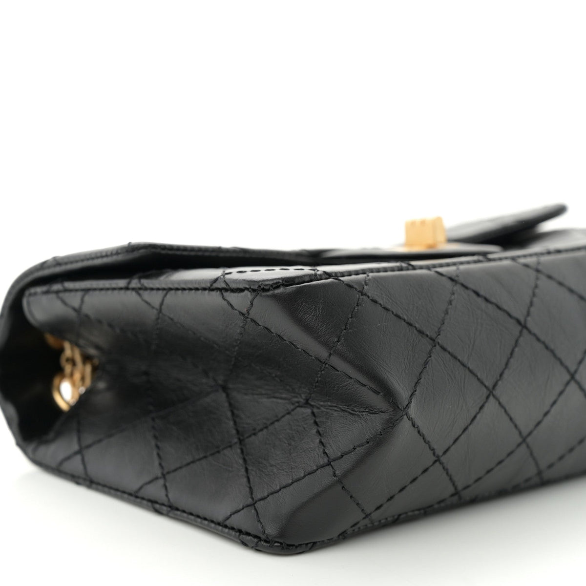 Aged Calfskin Quilted 2.55 Reissue Mini Flap Black