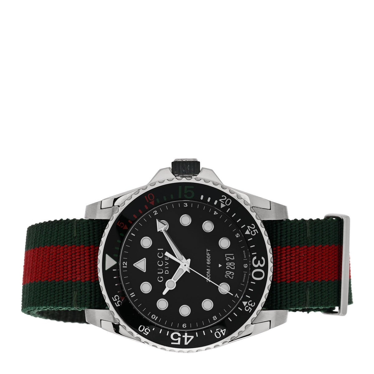 Stainless Steel Nylon 45mm Dive Quartz Watch Black
