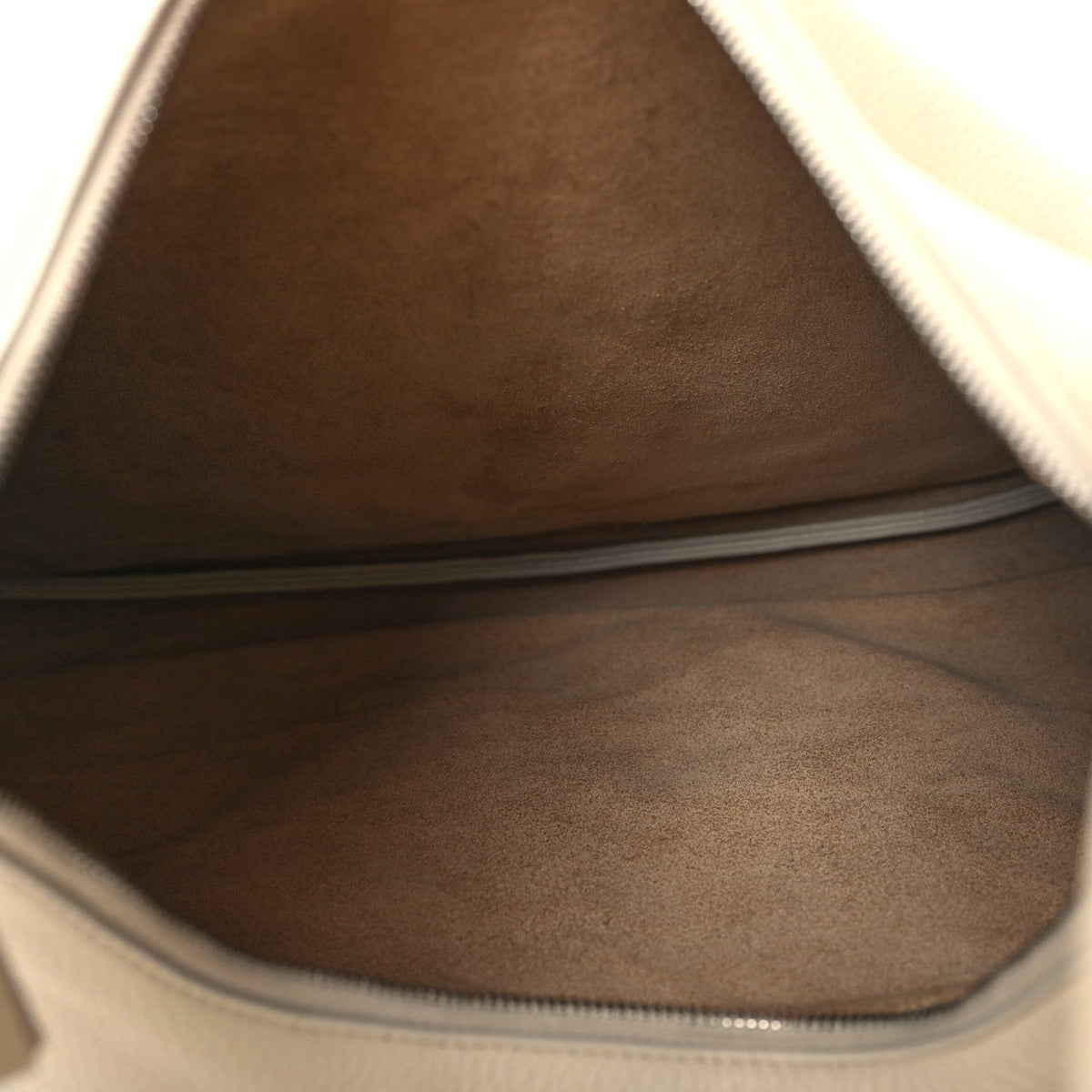 Grained Calfskin Medium Everyday Shoulder Bag Ivory