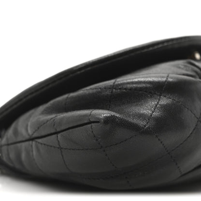 Lambskin Half Moon Wallet On Chain WOC Black