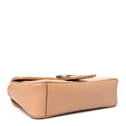 Calfskin Matelasse Aria Small GG Marmont Shoulder Bag Camelia