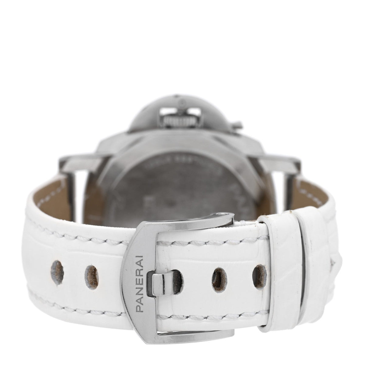 Stainless Steel Alligator 38mm Luminor Due Luna Rossa Automatic Watch White PAM01306