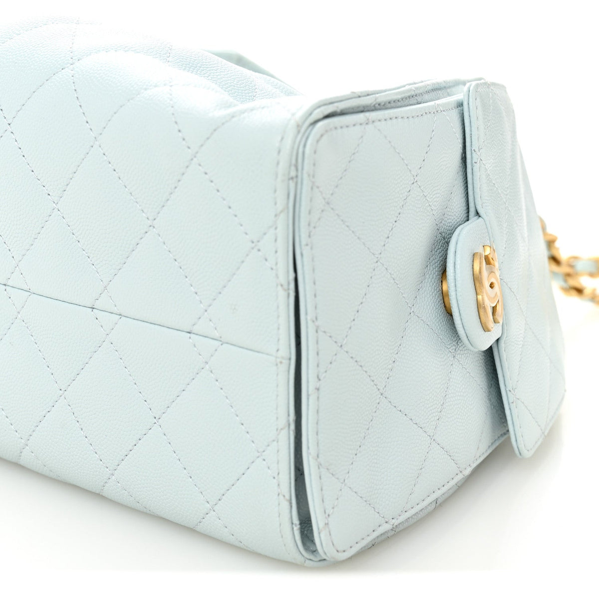 Caviar Quilted Small Chanel 25 Handbag Light Blue