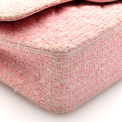 Tweed Medium Double Flap Pink