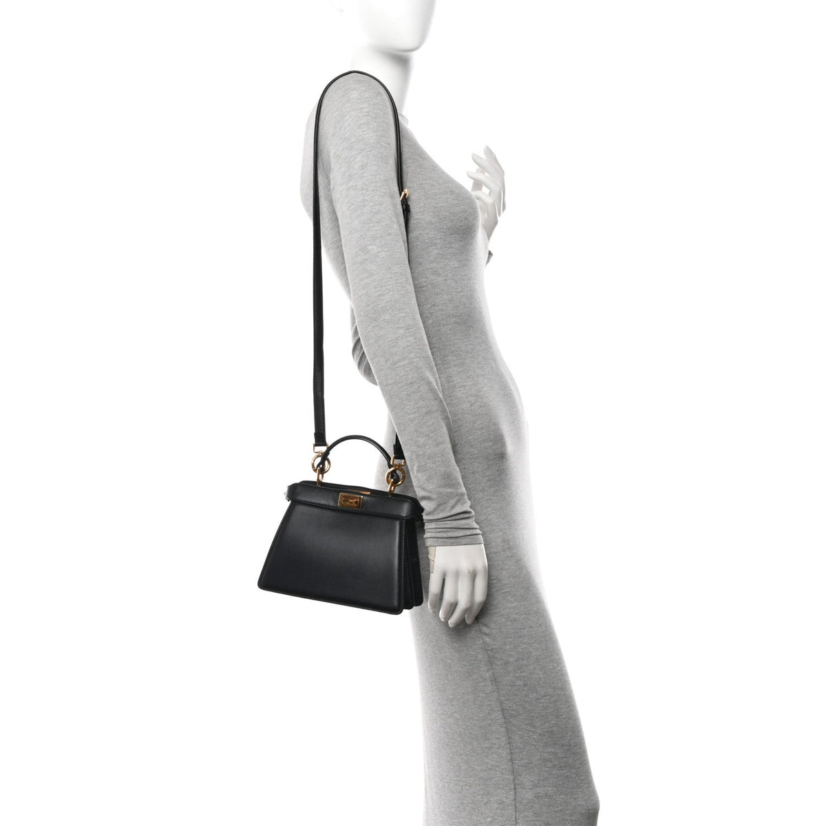 Shiny Nappa Petite Peekaboo I SEE U Satchel Black
