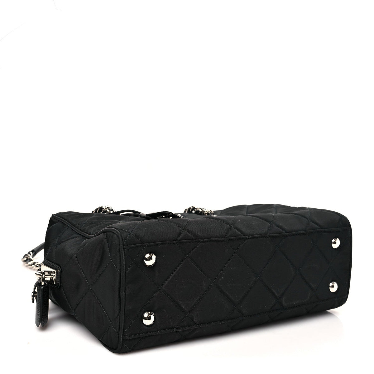 Nylon Tessuto Impuntu Quilted Shoulder Bag Black
