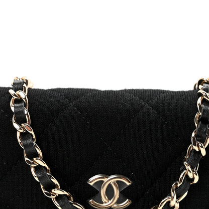 Jersey Quilted Micro Mini Flap Black
