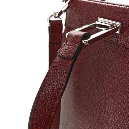 Grainy Calfskin Small Zumi Top Handle Bag Vintage Bordeaux