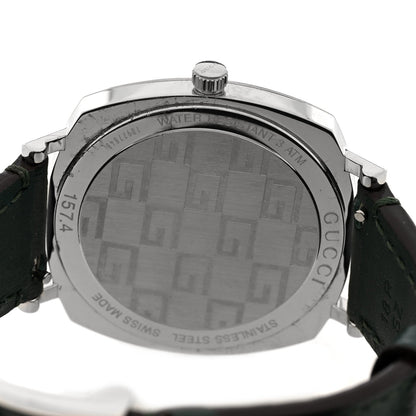 Stainless Steel Calfskin 35mm Grip Quartz Watch Black