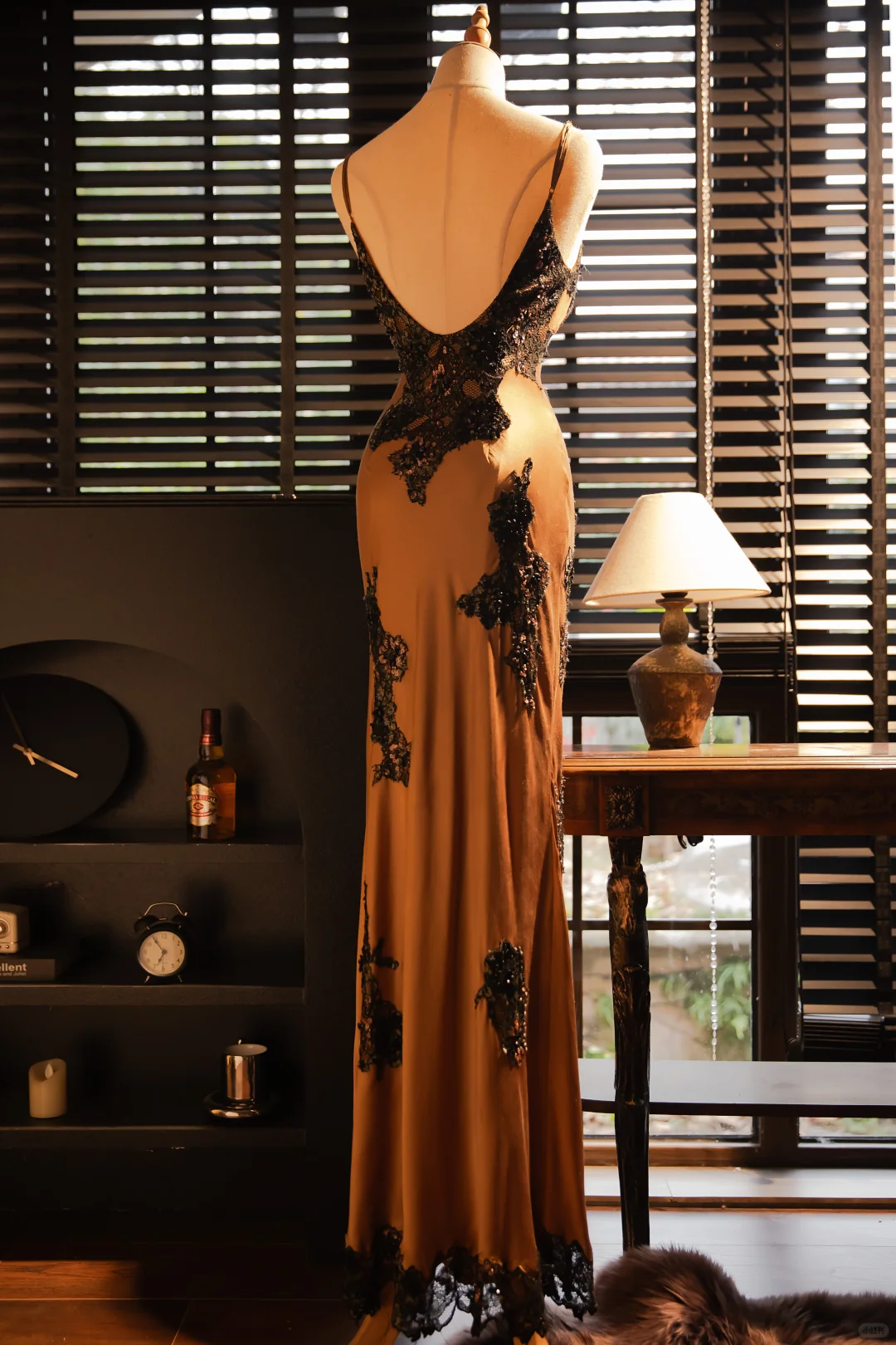 Vintage Elegant V-neck Applique Design Romantic Chiffon Evening Dress Prom Dress D1515