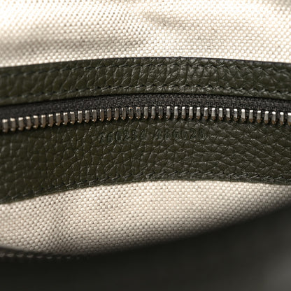 Piuma Calfskin Jumbo GG Embossed Double Buckle Medium Messenger Bag Dark Vintage Olive