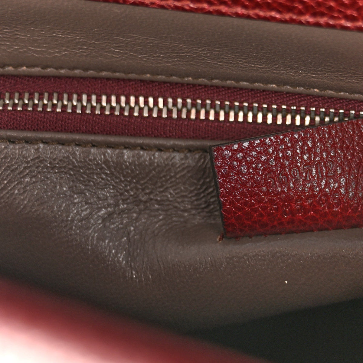Grainy Calfskin Small Zumi Top Handle Bag Vintage Bordeaux
