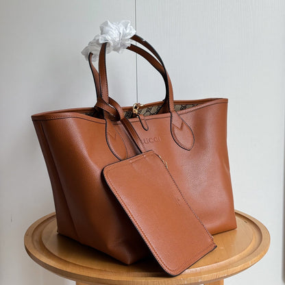GUCCI TOTISSIMA SMALL REVERSIBLE TOTE BAG BROWN 30CM ‎839124 AAFEQ 2743