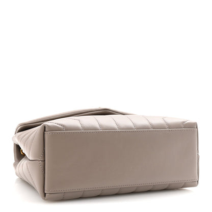 Calfskin Y Quilted Monogram Small Loulou Chain Satchel Taupe