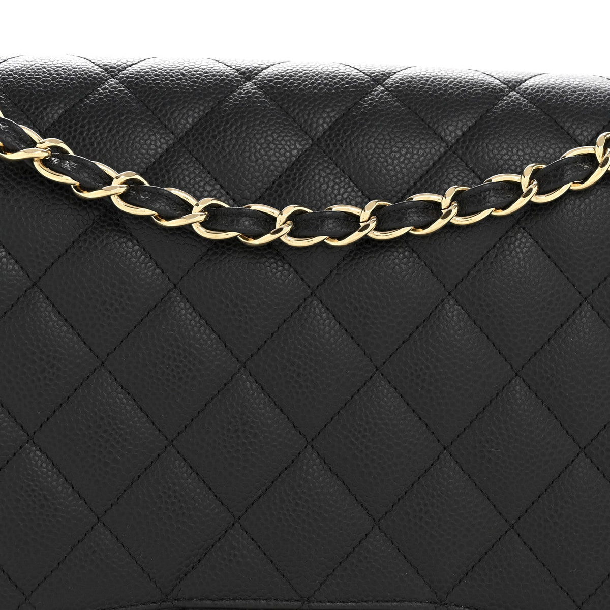 Caviar Quilted Maxi Double Flap Black