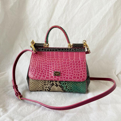 Dolce & Gabbana   Crocodile and Python Small Miss Sicily Bag