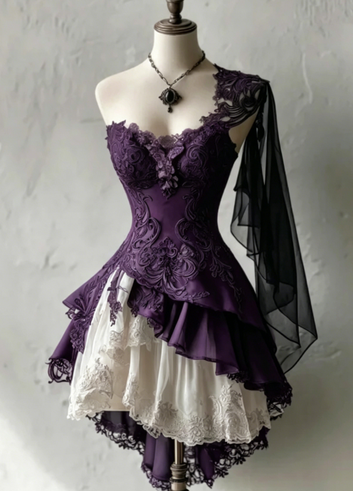 Cute Black Prom Dress One-shoulder A-Line Party Dress Tulle Appliques Short Birthday Dress DP05122