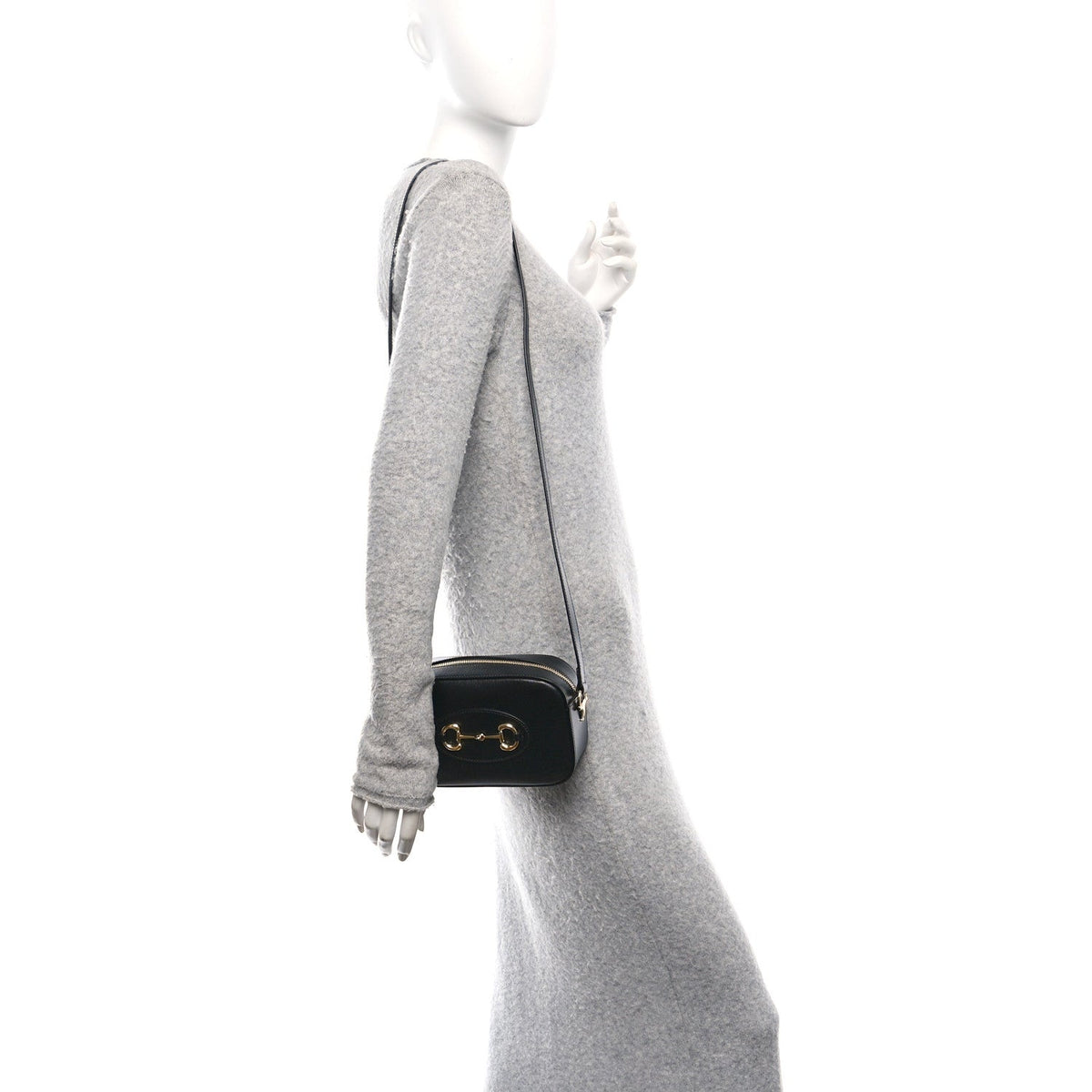 Calfskin Mini Horsebit 1955 Camera Shoulder Bag Black