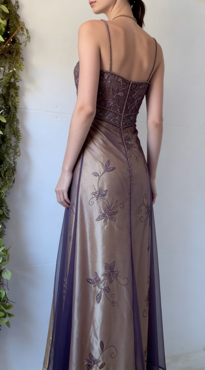Elegant Straps Halter A-Line Beading Vintage Long Formal Party Dresses, D1031