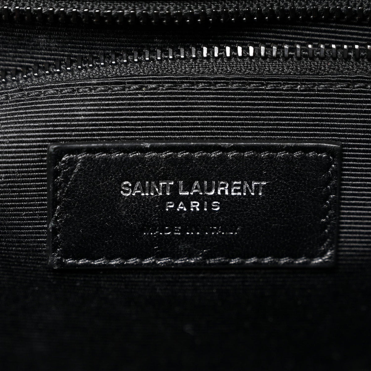 Grain De Poudre Textured Mixed Matelasse Large Triquilt Monogram Monochrome Satchel Black