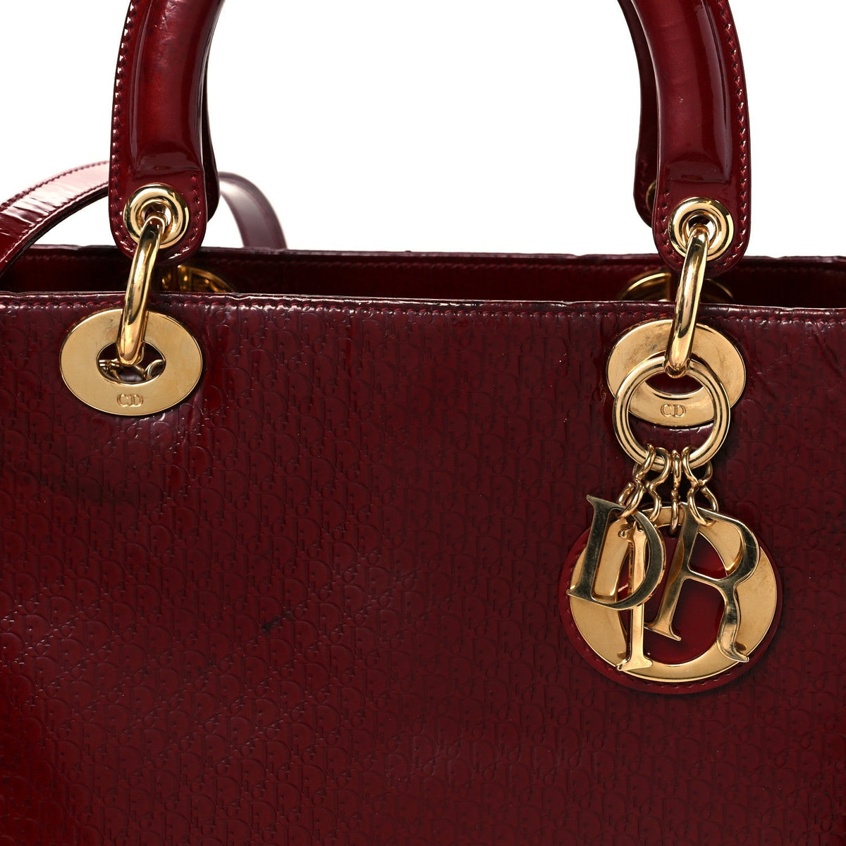 Patent Diorissimo Medium Lady Dior Burgundy Red