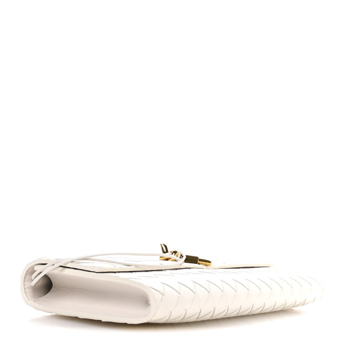 Nappa Intrecciato Long Andiamo Top Handle Clutch White