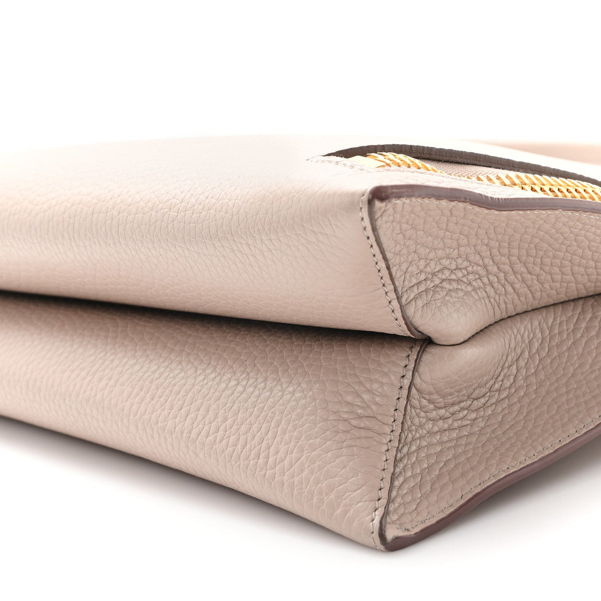 Pebbled Calfskin Small Alix Padlock Zip Hobo Bag Beige