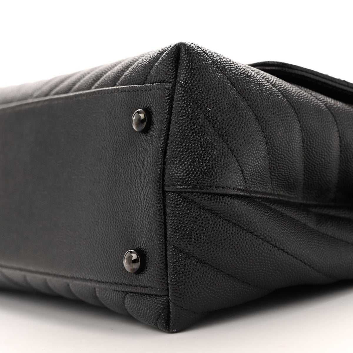 Caviar Chevron Quilted Small Coco Handle Flap So Black