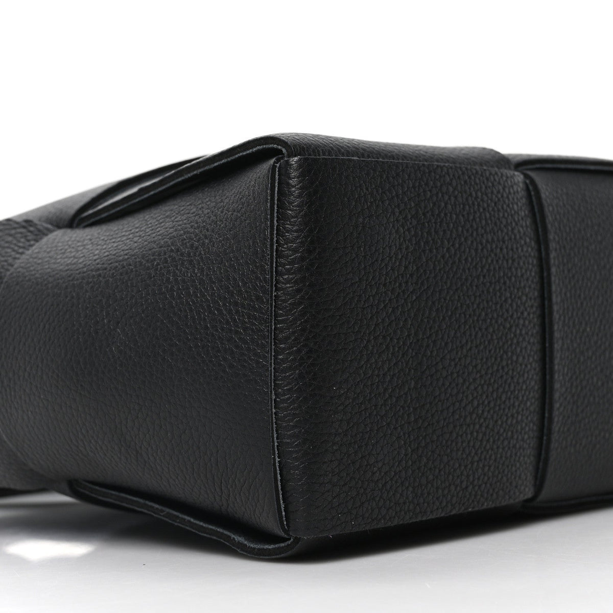 Grained Calfskin Intrecciato Mini Arco Tote Black
