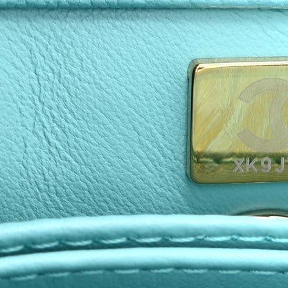 Caviar Quilted Mini Coco Handle Flap Turquoise