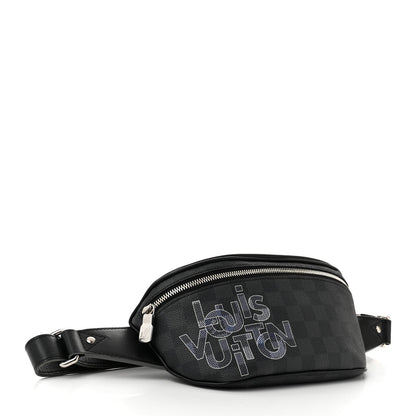 Damier Graphite Logo Campus BumBag Grey