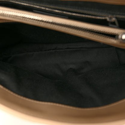 Calfskin Y Quilted Monogram Medium Loulou Chain Satchel Nude Powder