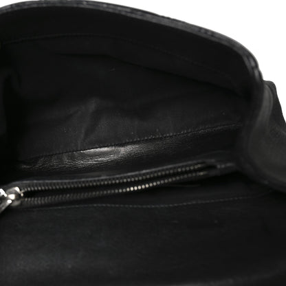 Calfskin Matelasse Diamond Quilted Monogram Medium College Bag Black
