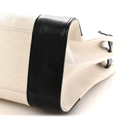 Canvas Calfskin Large Thin Sac De Jour Naturel Black