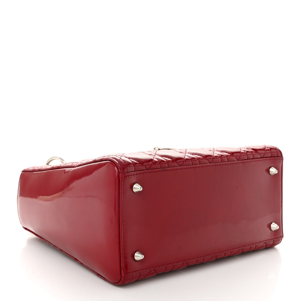 Patent Cannage Medium Lady Dior Red