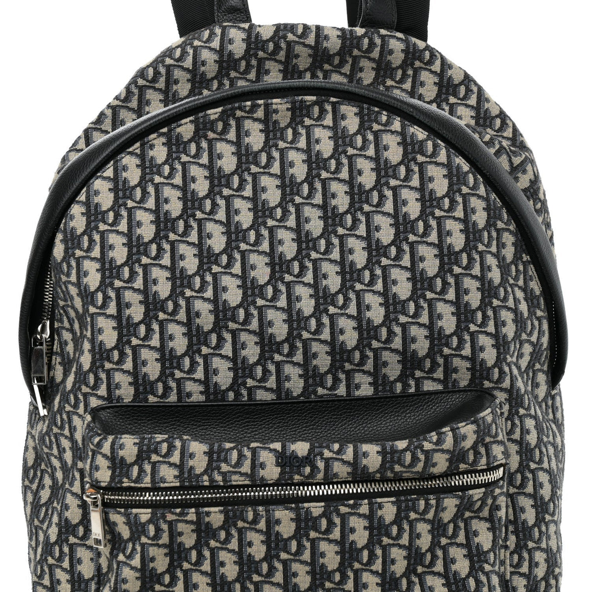 Oblique Calfskin Rider Backpack Beige Black