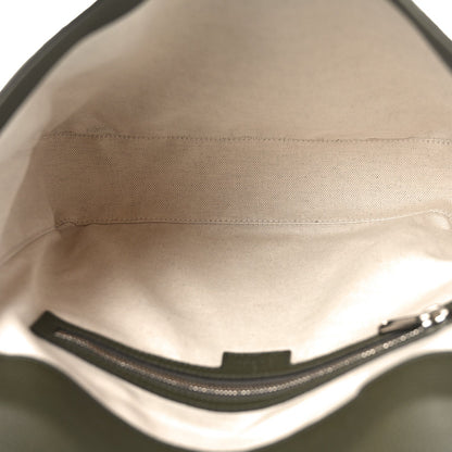Piuma Calfskin Jumbo GG Embossed Double Buckle Medium Messenger Bag Dark Vintage Olive