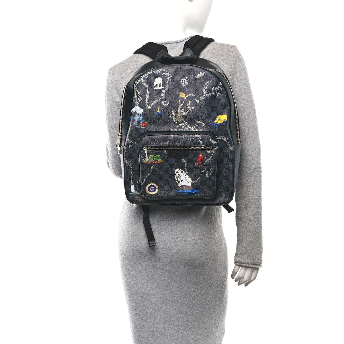 Damier Graphite World Map Josh Backpack
