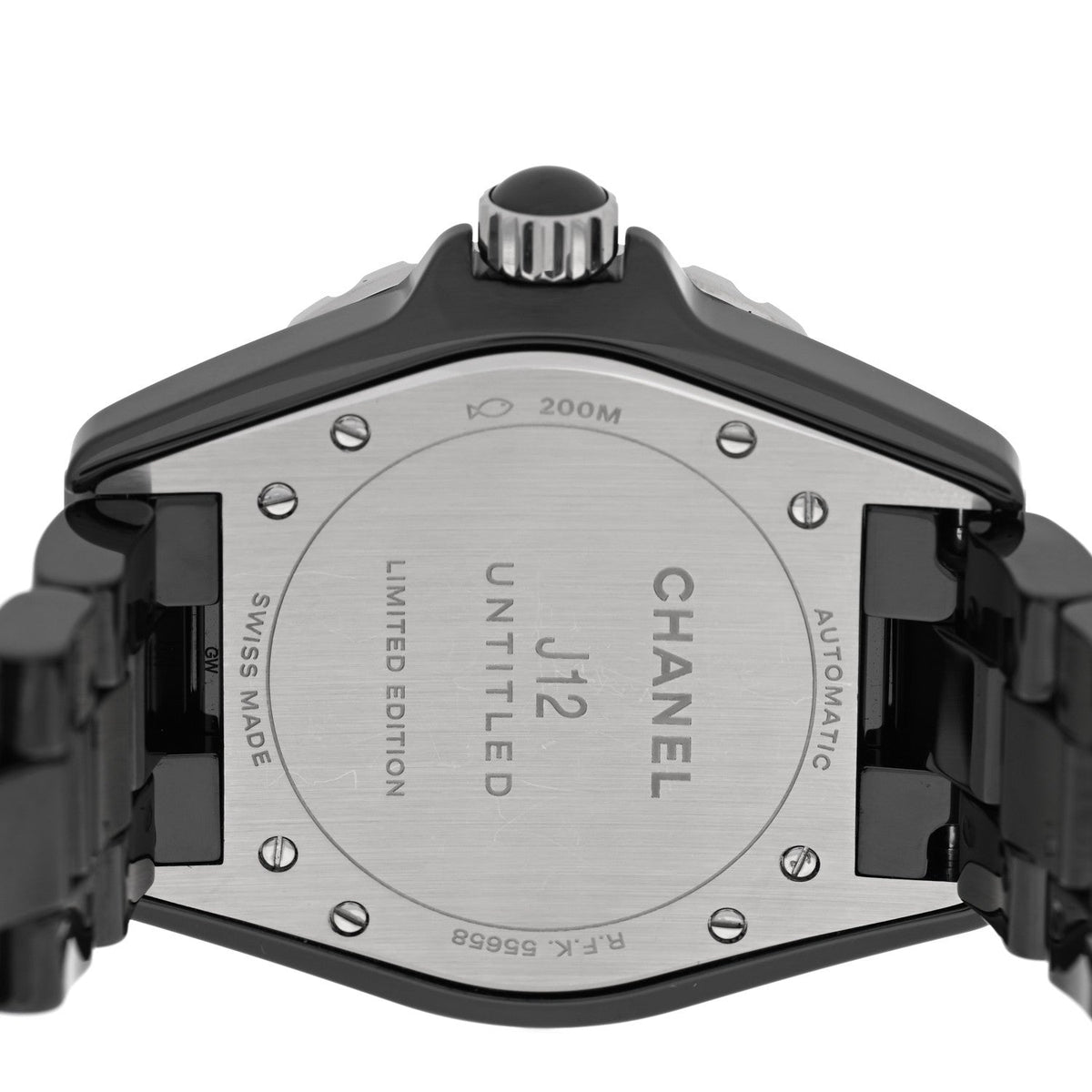 Stainless Steel Ceramic 38mm J12 Untitled Automatic Watch Black