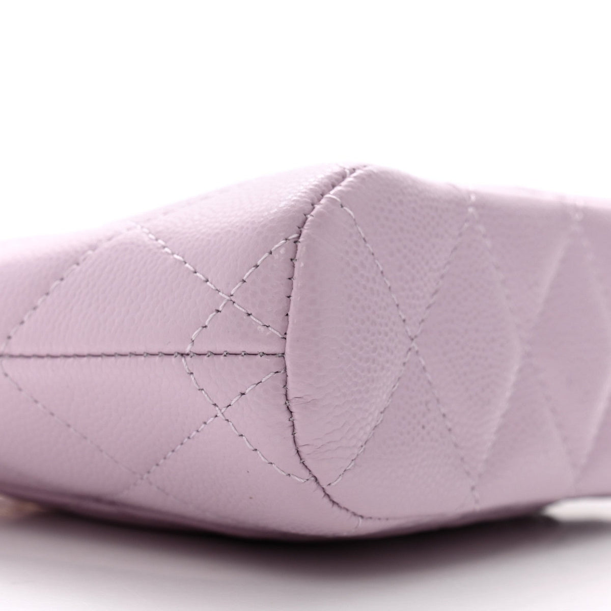 Caviar Quilted Clutch with Chain Light Purple