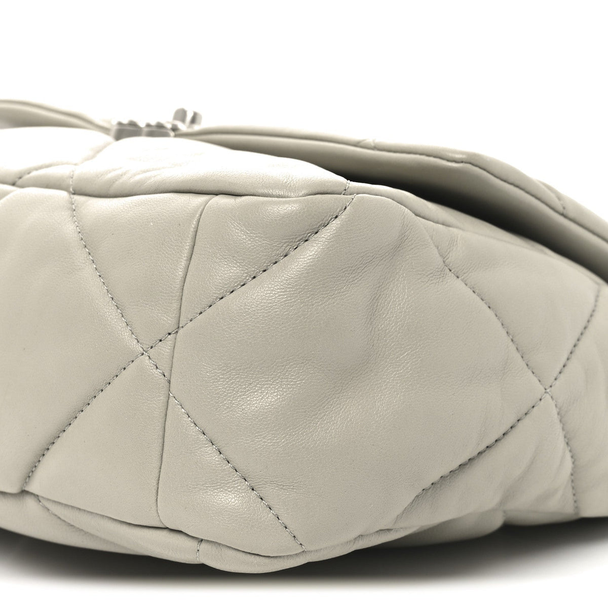Lambskin Quilted Large Chanel 19 Flap Grey