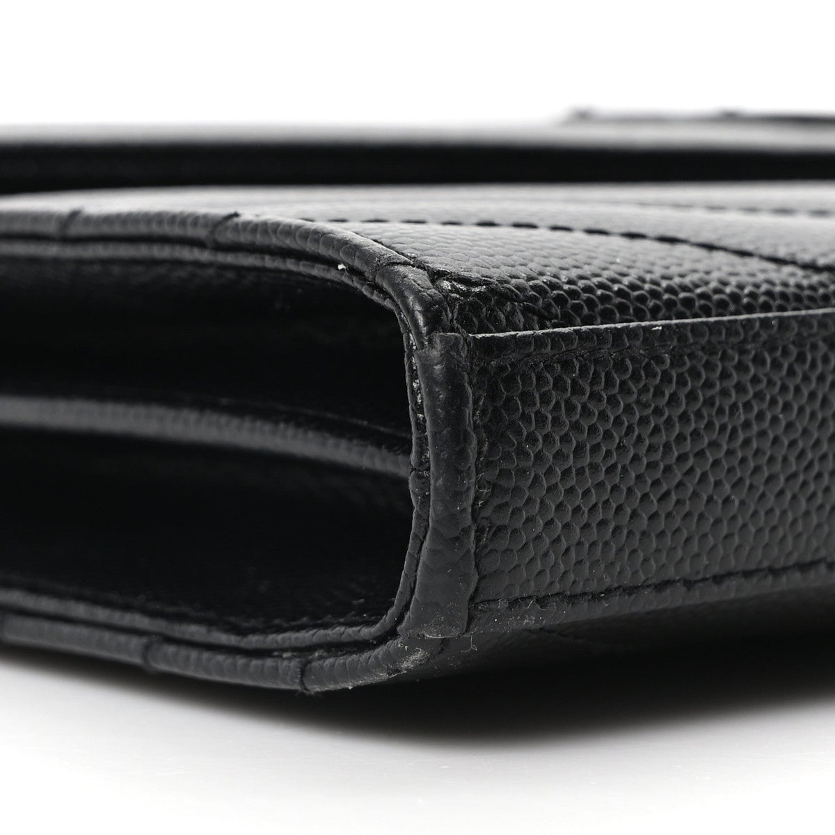 Grain De Poudre Matelasse Chevron Monogram Monochrome Chain Wallet Black