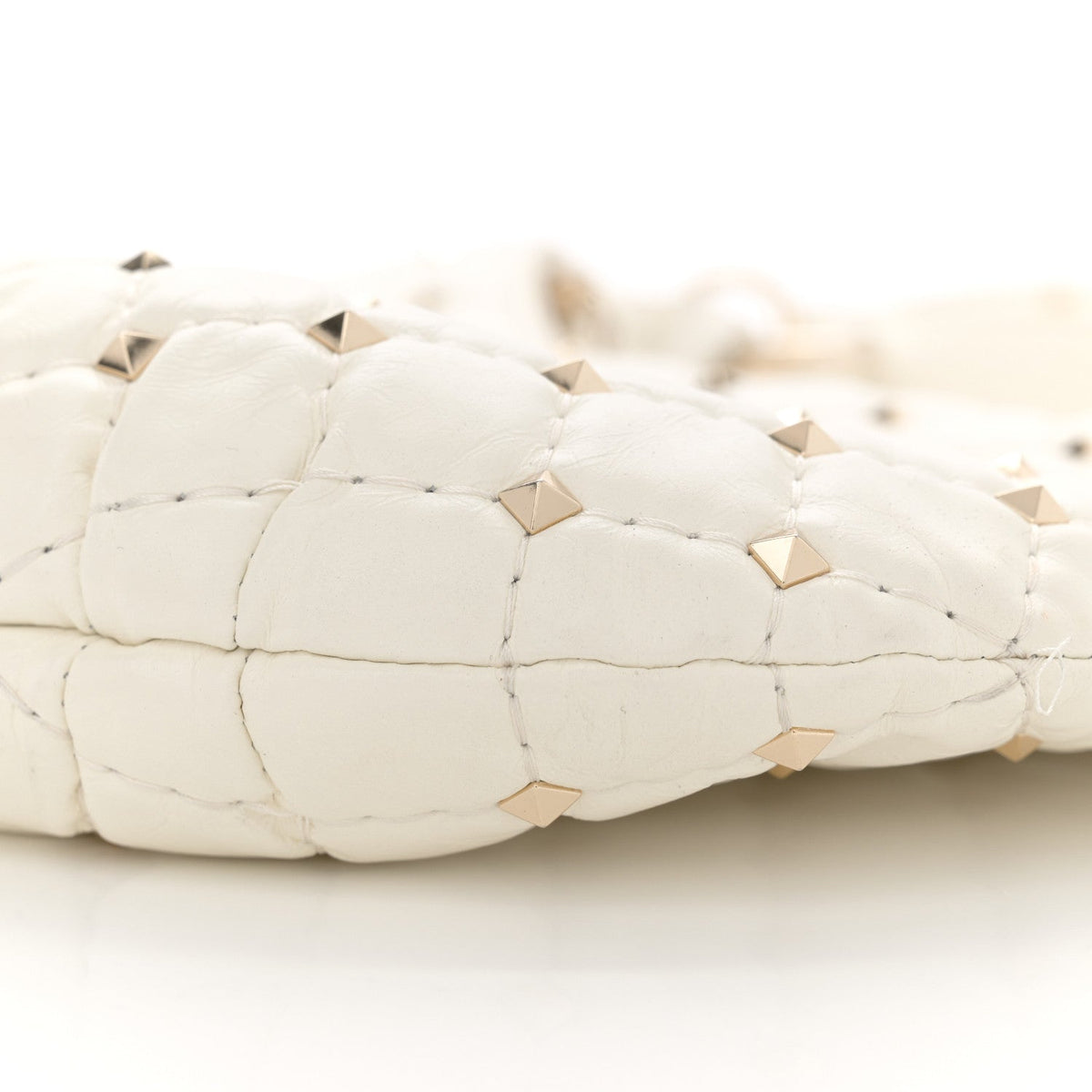 Nappa Small Rockstud Spike Hobo Ivory