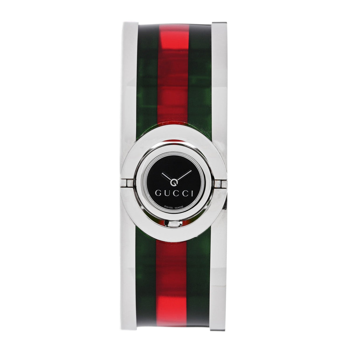 Stainless Steel Acetate 23mm Twirl Web Quartz Watch Black