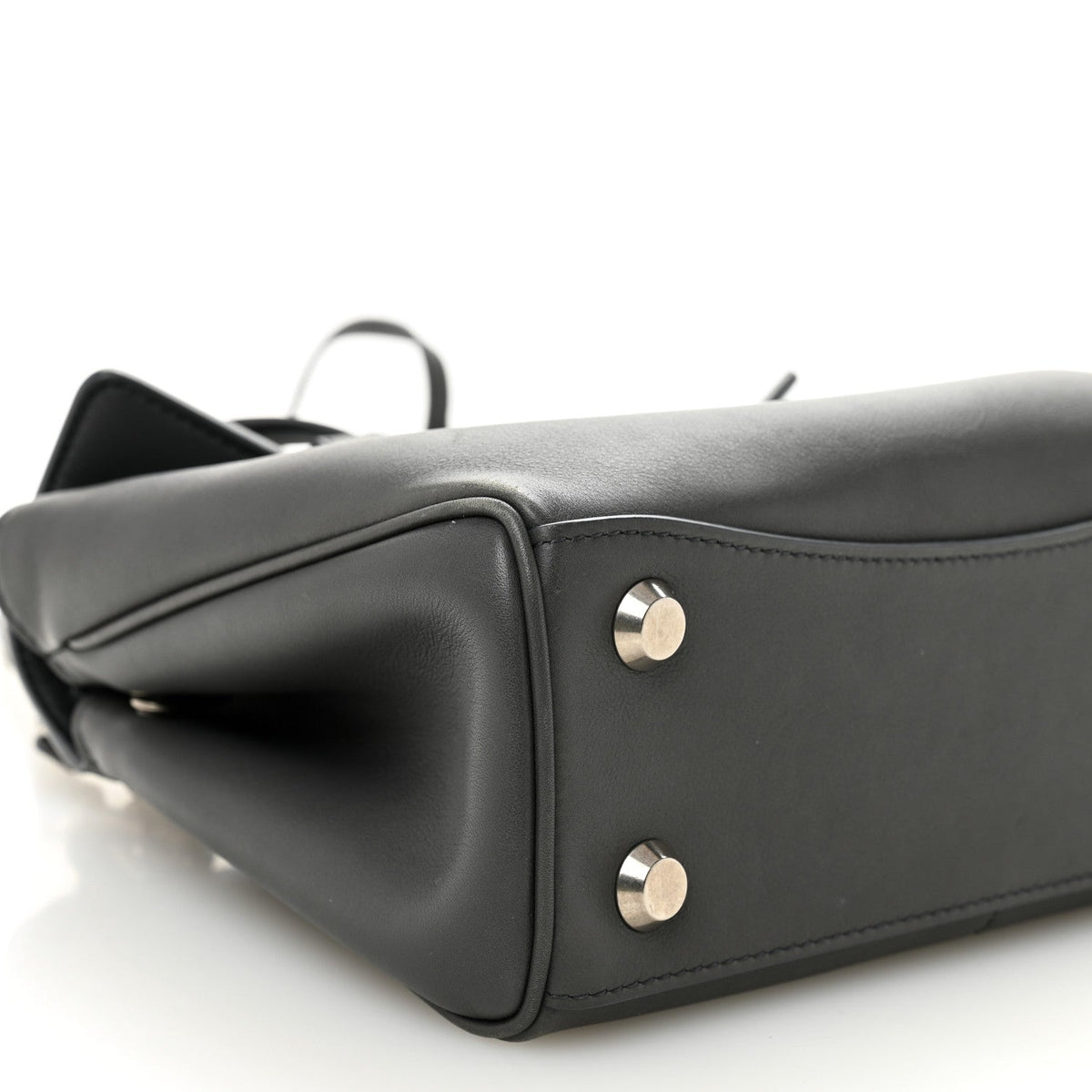 Natural Smooth Calfskin Mini Rodeo Top Handle Handbag Grey